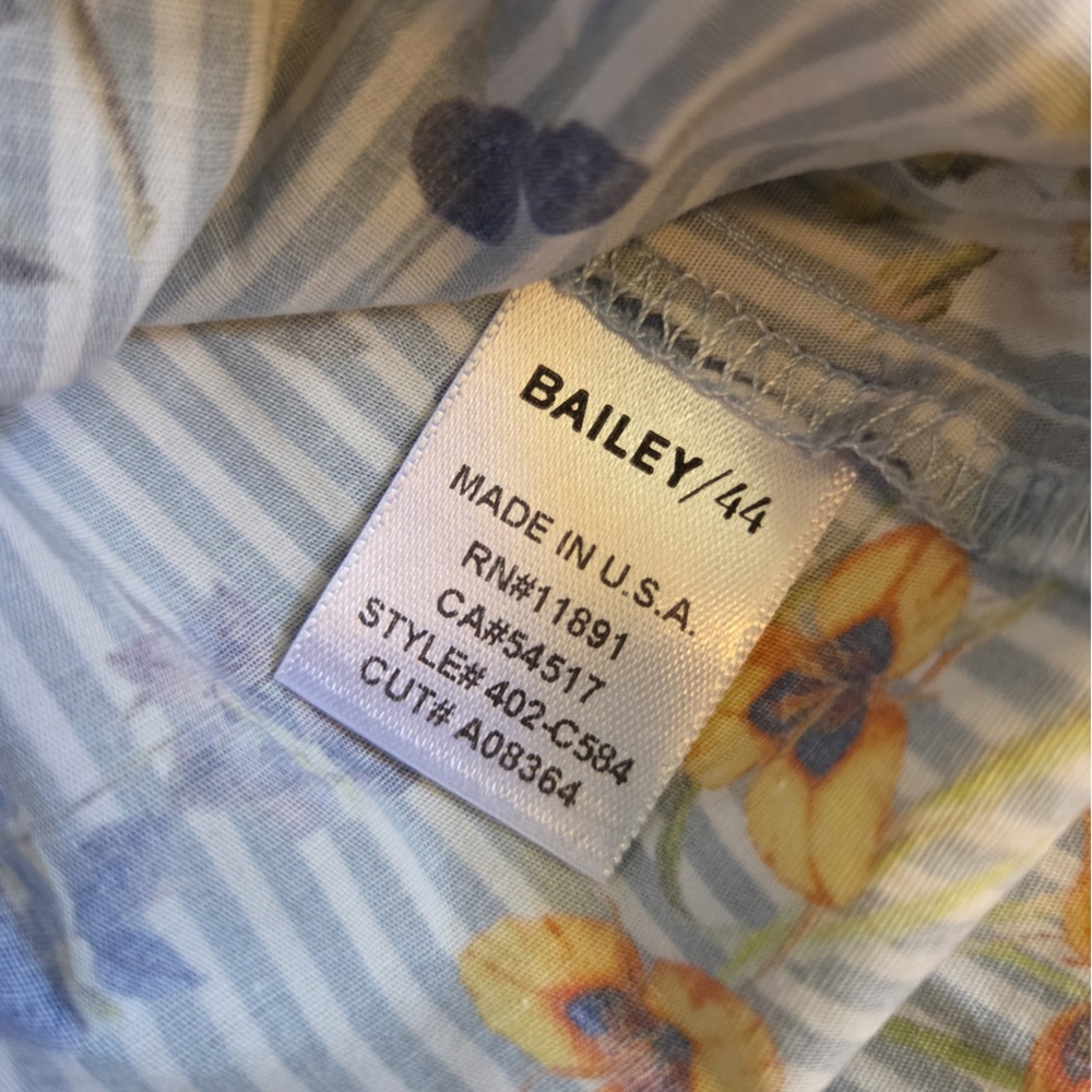 Anthropologie Striped Floral Off-Shoulder Top - Blue and Multicolor - Picture 7 of 7